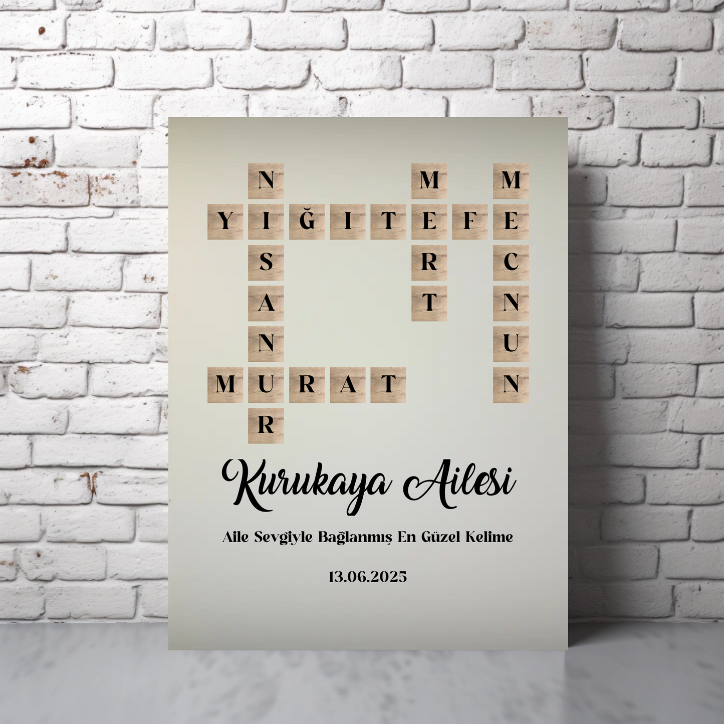 Scrabble Aile Kanvas Tablo (Kişiye Özel)