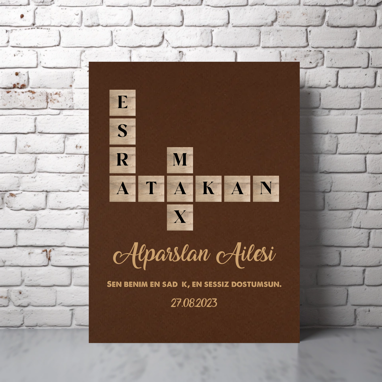 Scrabble Aile Kanvas Tablo (Kişiye Özel)