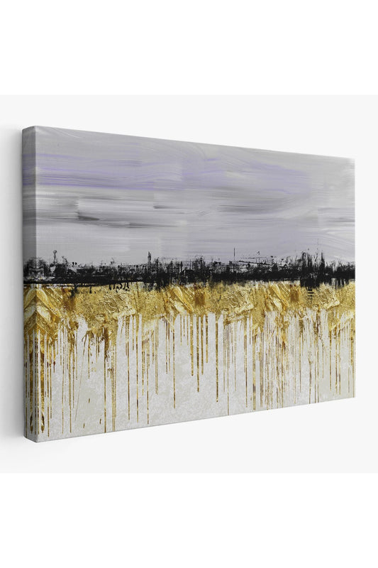 Gold Siyah ve Mavinin Müthiş Uyumu Modern Kanvas Tablo-5051