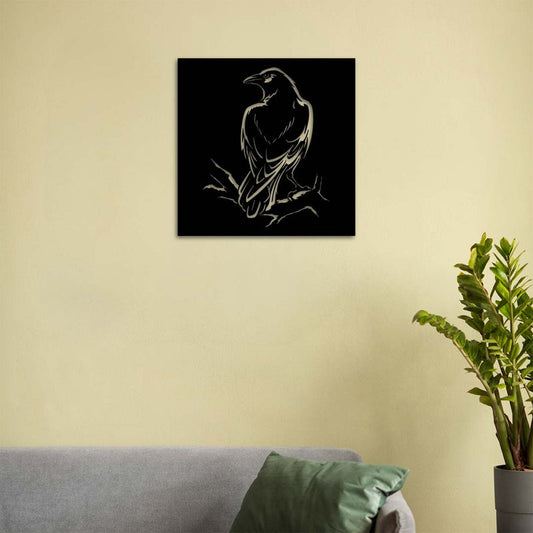 Gizemli Kuzgun Metal Duvar Dekoru