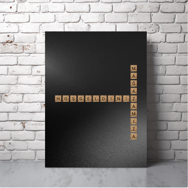 Scrabble Aile Kanvas Tablo (Kişiye Özel)