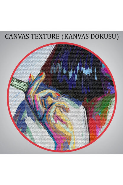 Silahlı Gangster Kız Pop Art Dekoratif Duvar Tablosu-3530