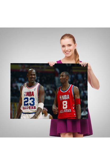 Michael Jordan ve Kobe Bryant Kanvas Tablo-5153