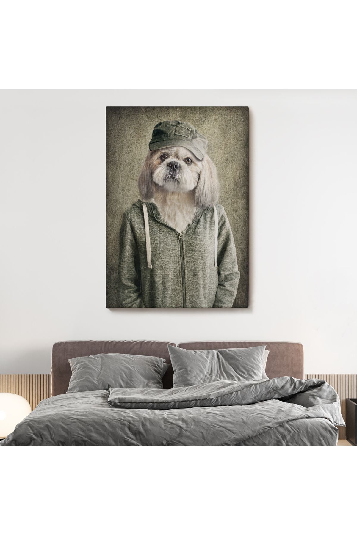 Köpek Kafalı İnsan Kanvas Tablo-4994