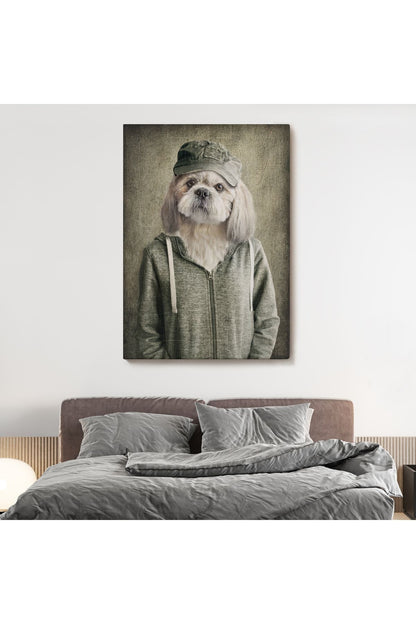 Köpek Kafalı İnsan Kanvas Tablo-4994