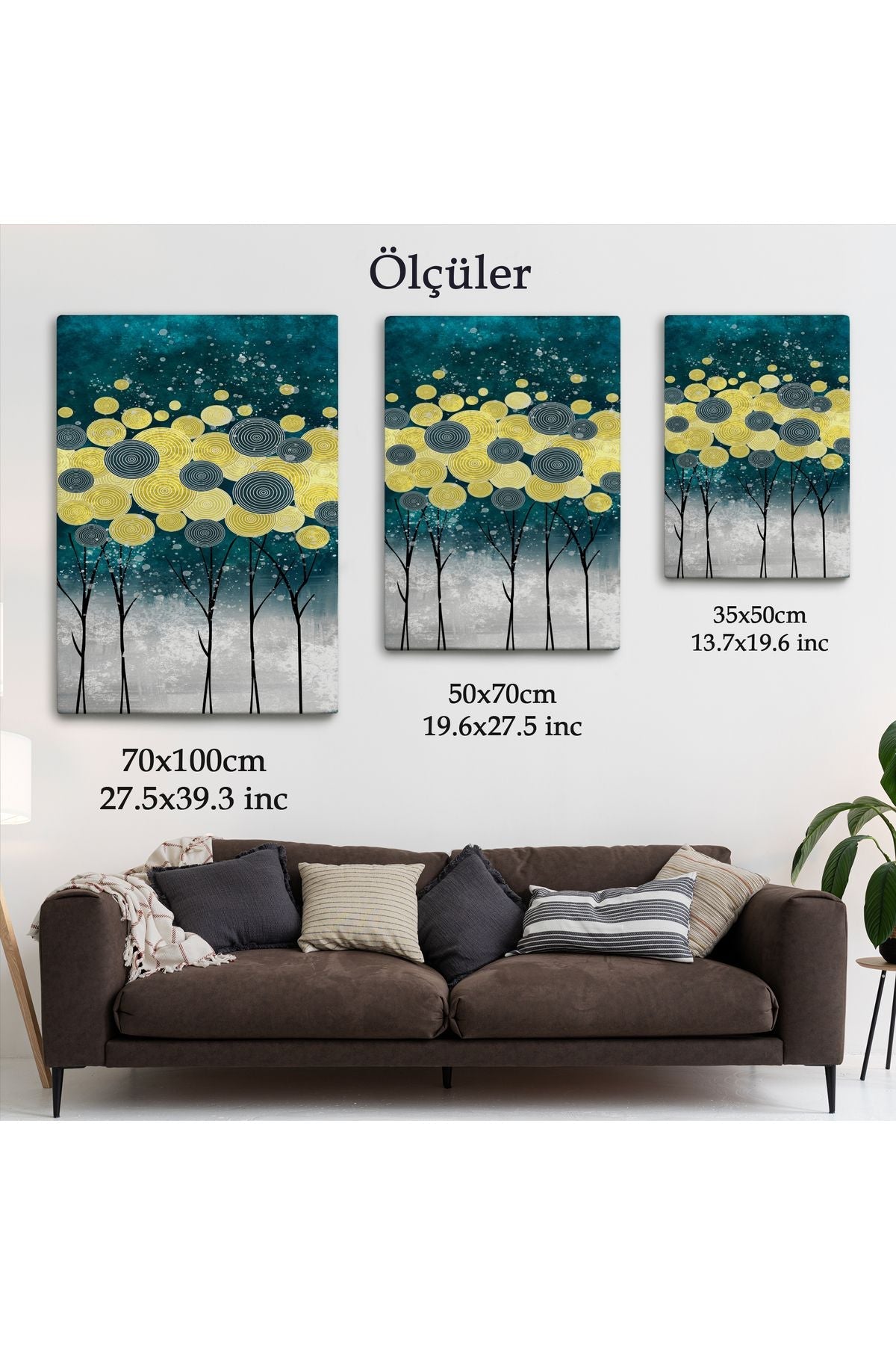 Gece Görünümlü Kanvas Tablo, Altın Renkli Çağdaş Modern Kanvas Tablo-4972