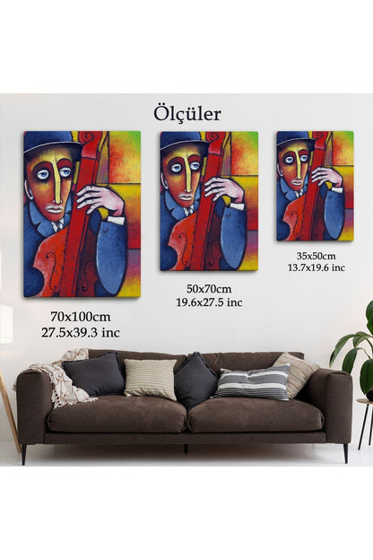 Dekoratif Kanvas Tablo, Duvar Tablosu-Çello Virtüözü Adam 6426