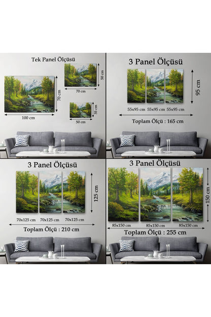 Karlı Dağlar ve İlk bahar Manzarası Duvar Tablosu-3527