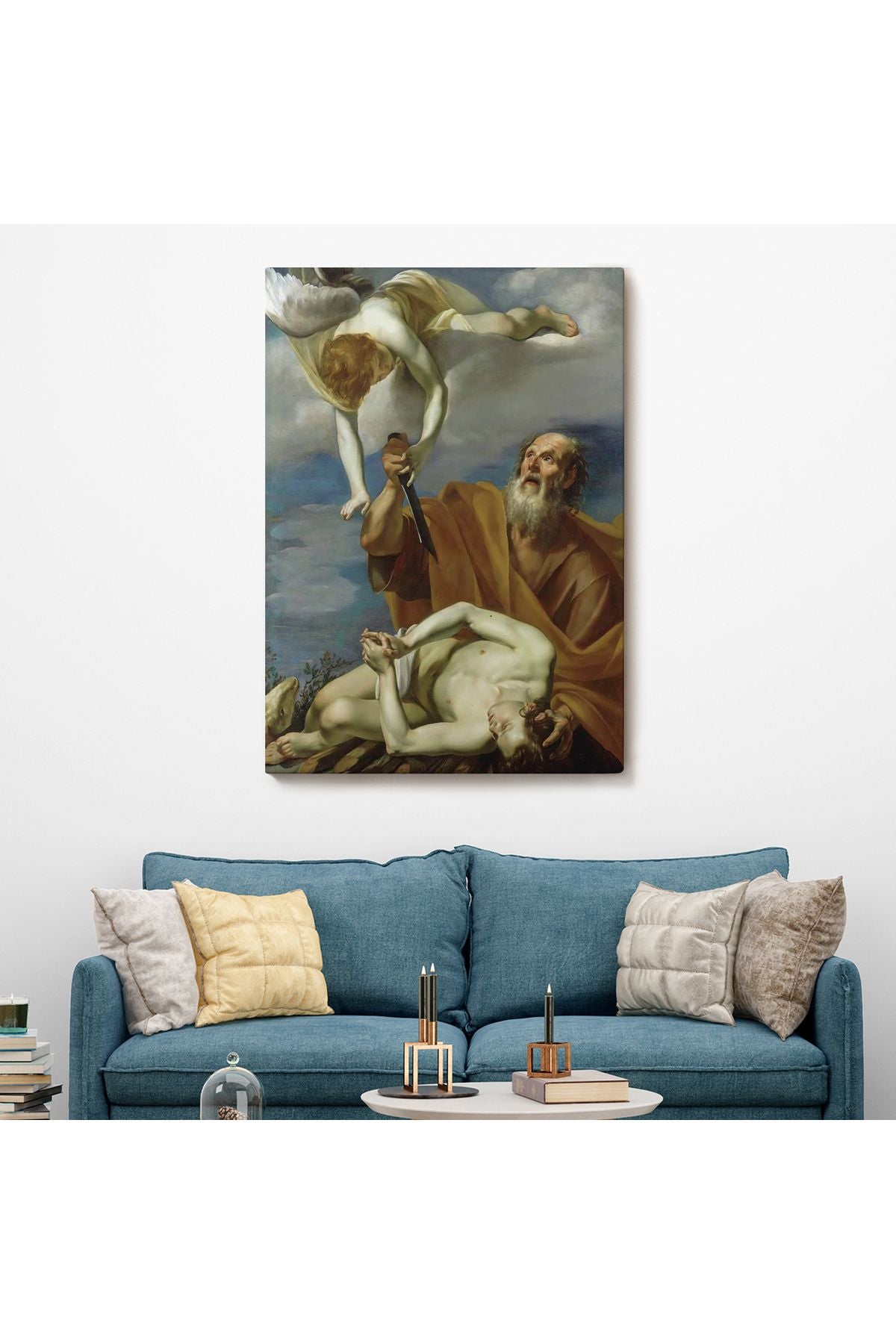 Hz İbrahimin İsak/İsmail in Kurban Edilmesi Orazio Riminaldi Duvar Tablosu-6025