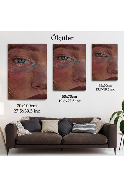 Mavi Gözlü Kız Dekoratif Duvar Tablosu-6335