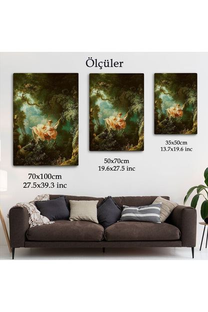 Jean-Honore Fragonard Salıncağın Mutlu Kazaları Tablosu-6253