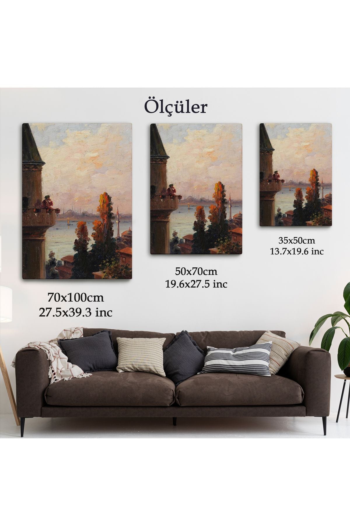 Galata Kulesinde Ezan Okudan Adam Duvar Tablo-6177