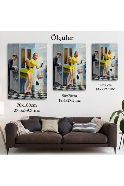 Kanvas, Duvar Tablosu, Dekoratif, Pin-up Girl 6458 EGKNV