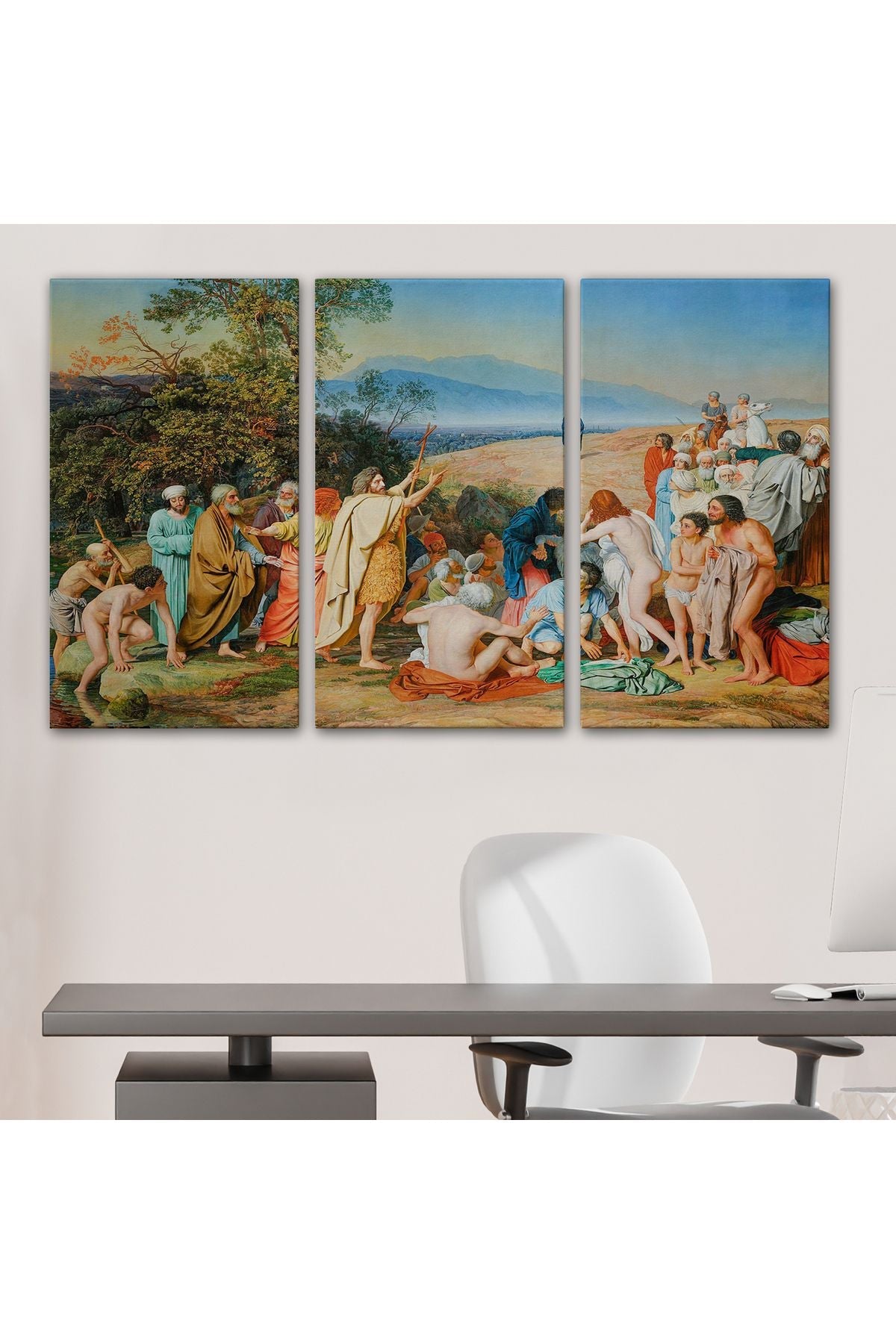 İsa'nın İnsanlara Görünüşü Tablosu - Aleksander Ivanov - The Apparition of Christ to the People-6539