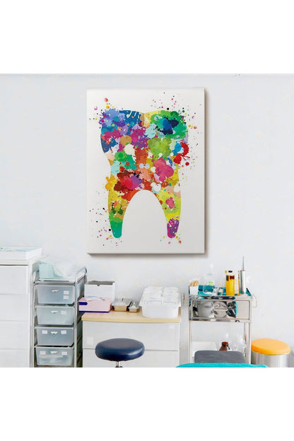 mdm 001seri Renkli Diş, Diş Hekimi Duvar Tablosu-6153