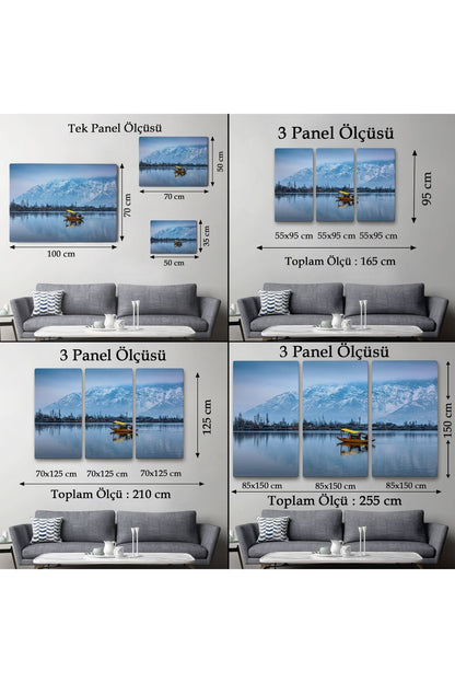 Hindistan Srinagar Dal Gölü Kış Manzara Tablosu-1244