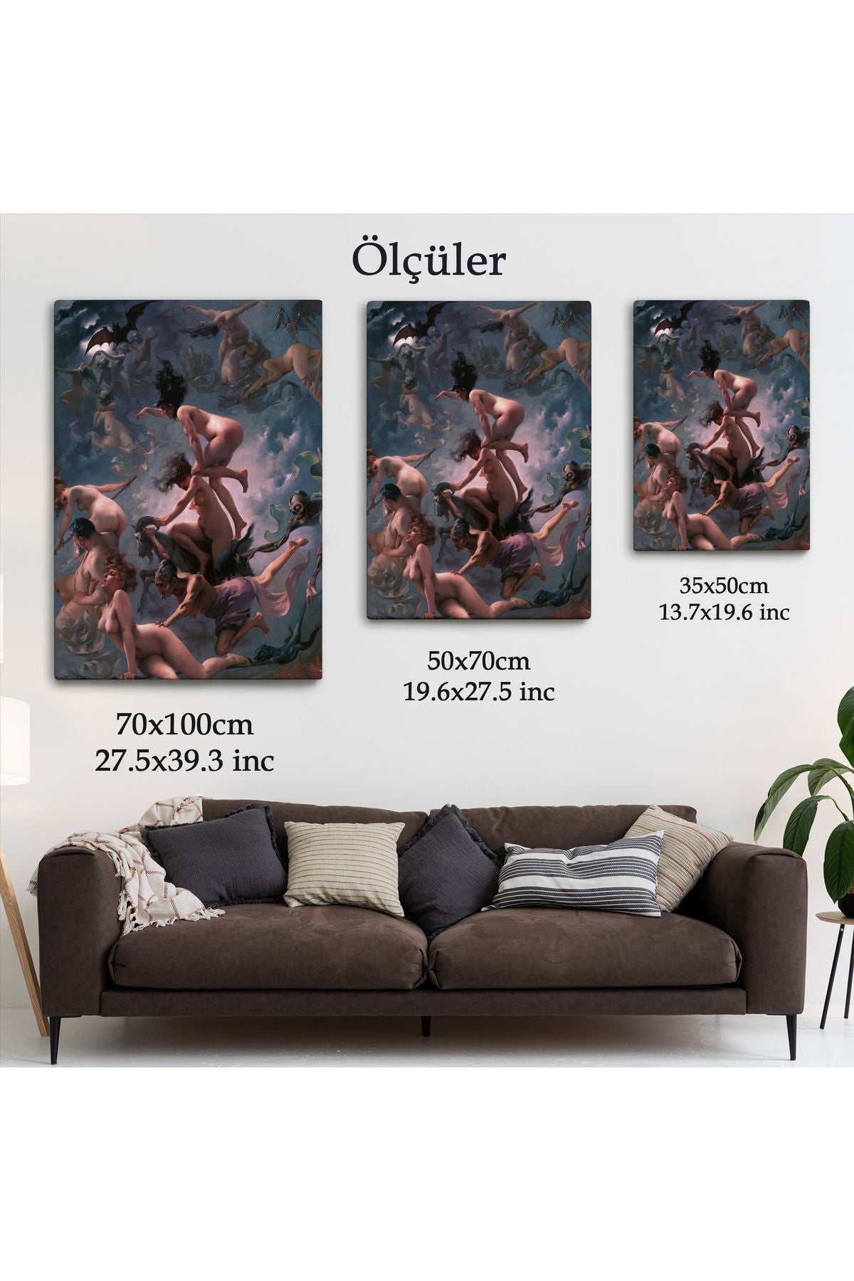 Şabat'a Giden Cadılar, Luis Ricardo Falero Vision de Faust 1878 Vintage Kanvas Tablo-5285