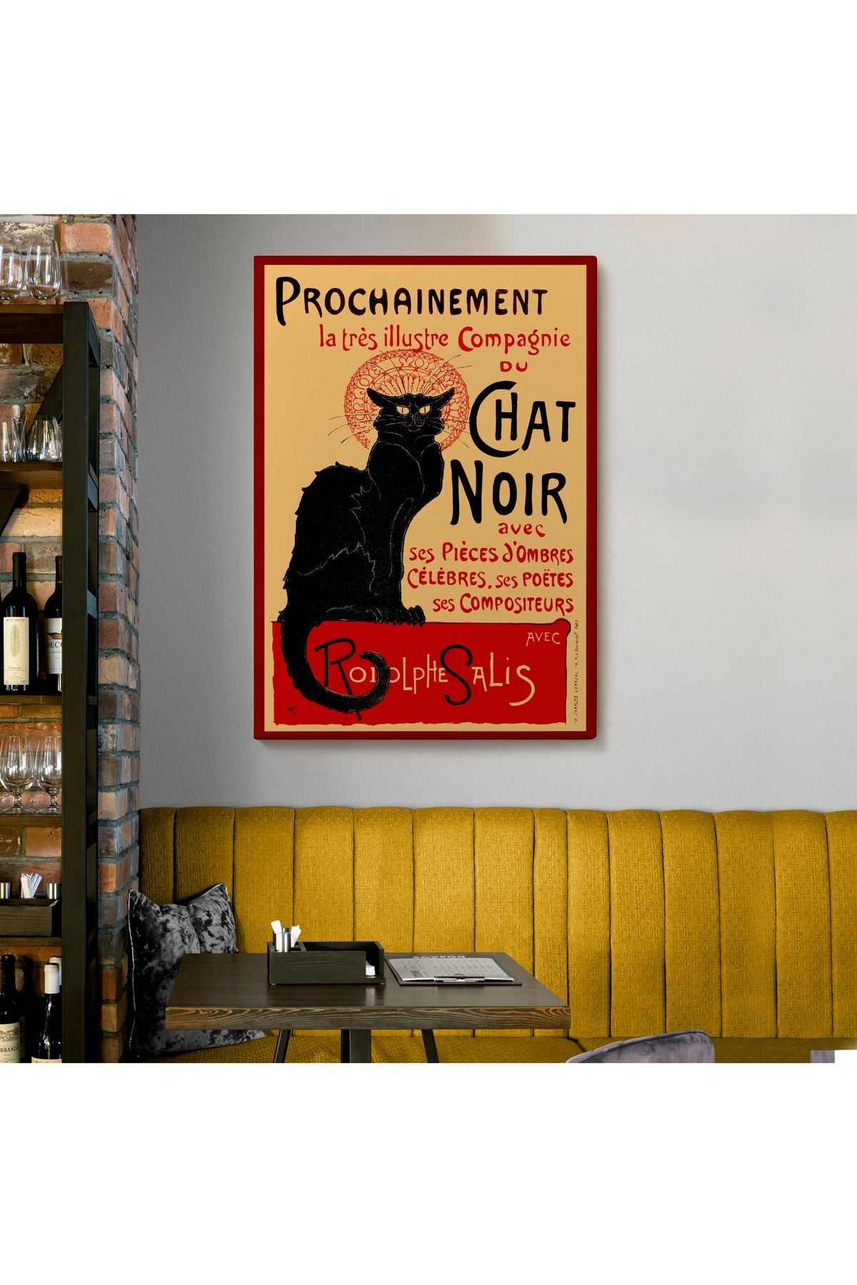 Siyah Kedi Tablosu - Le Chat Noir Theophile Steinlen-6431