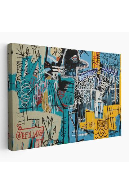 Jean Michel Basquiat Mavi Kuş Kanvas Tablo-5060