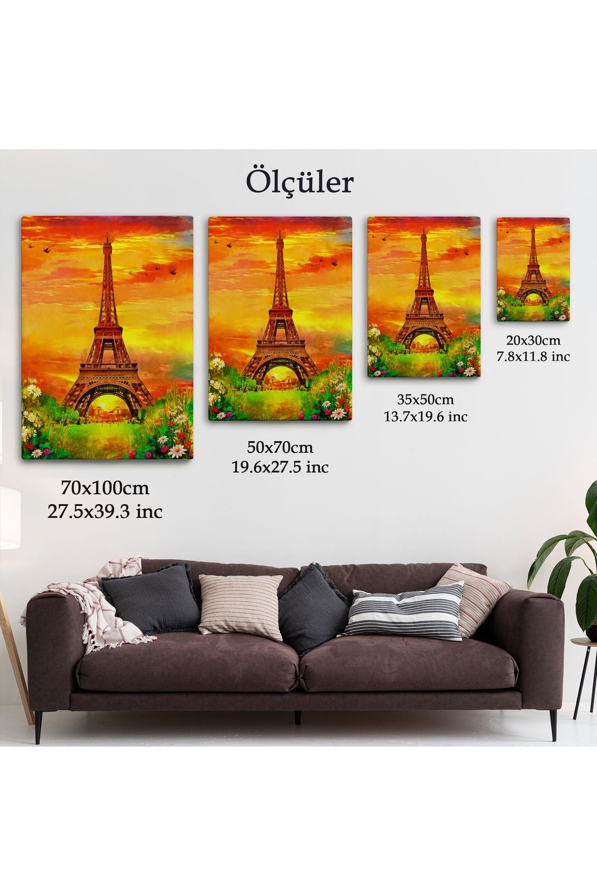 Eyfel Kulesi Yağlıboya Görünüm Dekoratif Kanvas Duvar Tablosu-5948