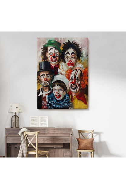 Kanvas, Duvar Tablosu, Dekoratif, Üzgün Palyaçolar 6421 EGKNV