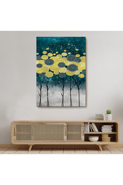 Gece Görünümlü Kanvas Tablo, Altın Renkli Çağdaş Modern Kanvas Tablo-4972