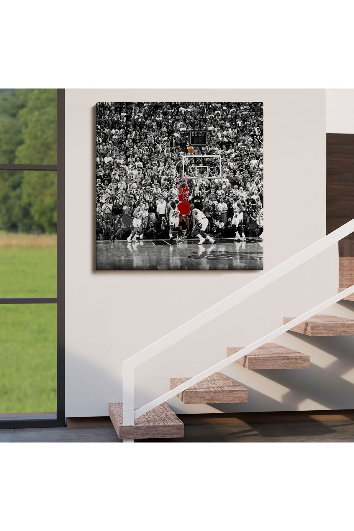 Michael Jordan Üçlük Şutu Kanvas Tablo-5171