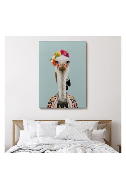 Kanvas Tablo, Duvar Dekoru, İnsan Görünümlü Deve Kuşu 6286 BUNGKNV