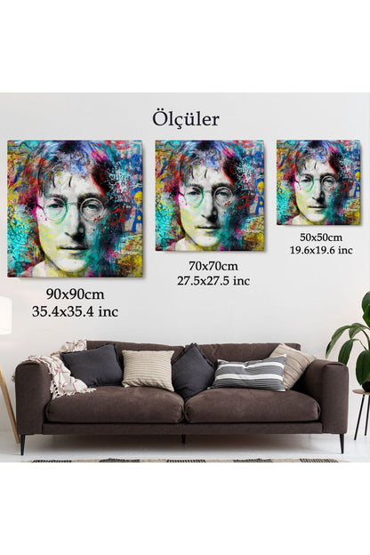 modagos067 John Lennon Sokak Sanatı Kanvas Tablo Street Art-5890