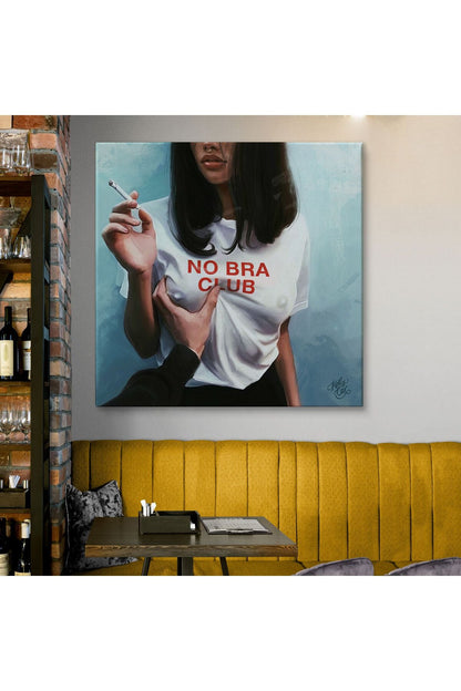 NW Özel No Bra Club,  Sütyensizler Külübü Kanvas Tablo-5102