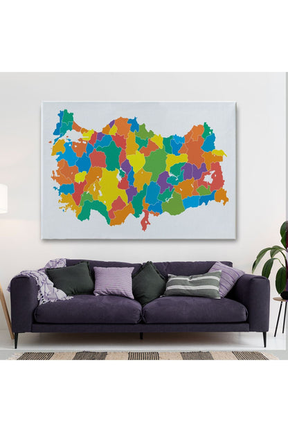 Kanvas Türkiye Haritası Dekoratif Tablo 1099