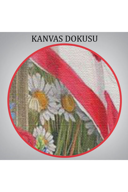 Güzel Bahçe İçierisindeki Amerka Bayrağı Duvar Tablosu-6278