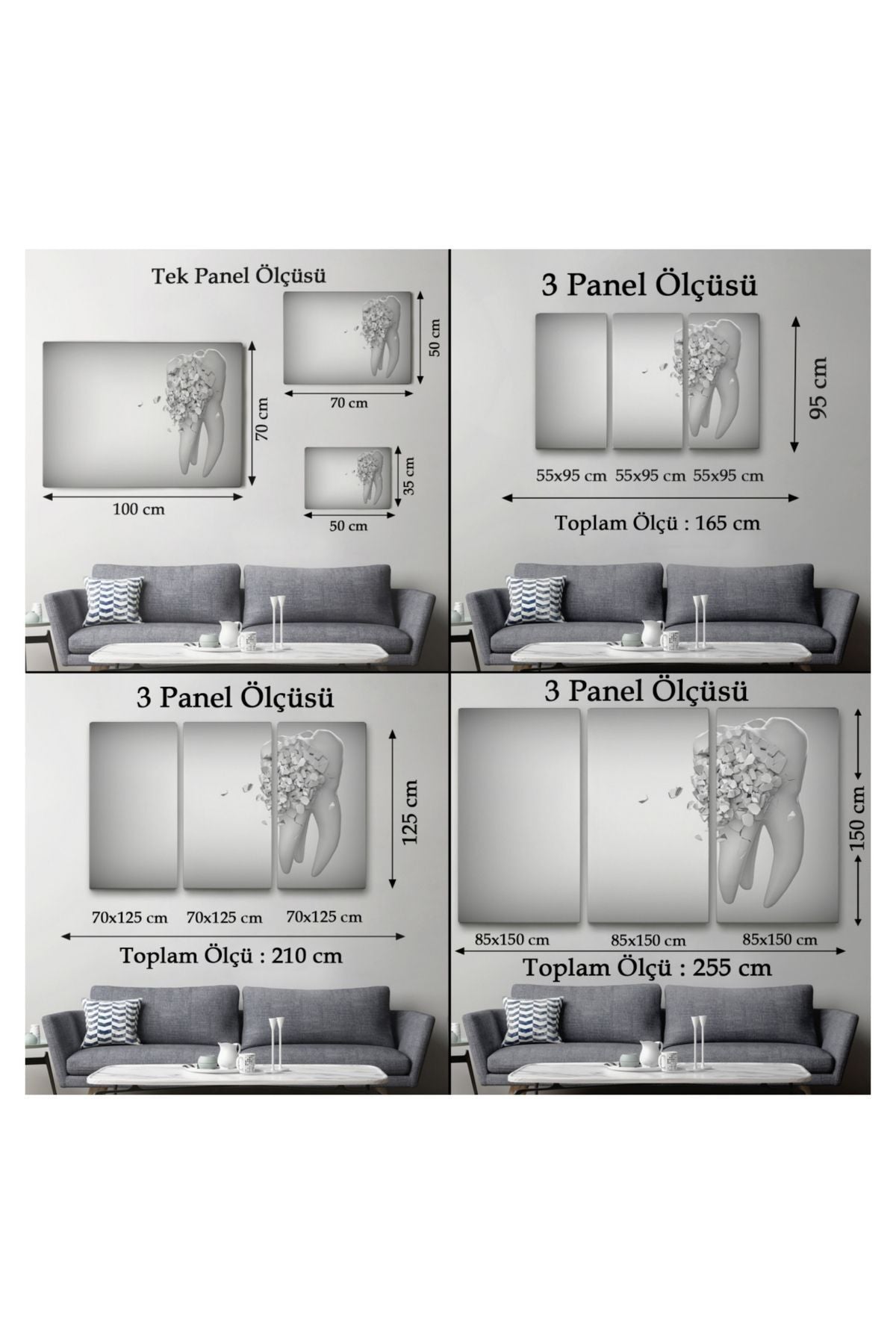 Kanvas Tablo, Duvar Dekoru, Çürüyen Diş, Diş Kliniği Diş Hekimi 5372 BUNGKNV