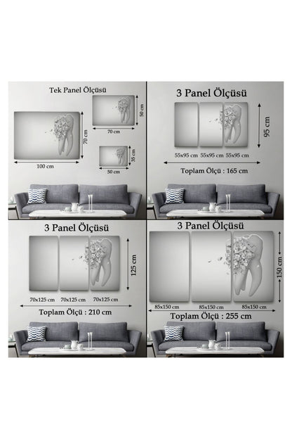 Kanvas Tablo, Duvar Dekoru, Çürüyen Diş, Diş Kliniği Diş Hekimi 5372 BUNGKNV