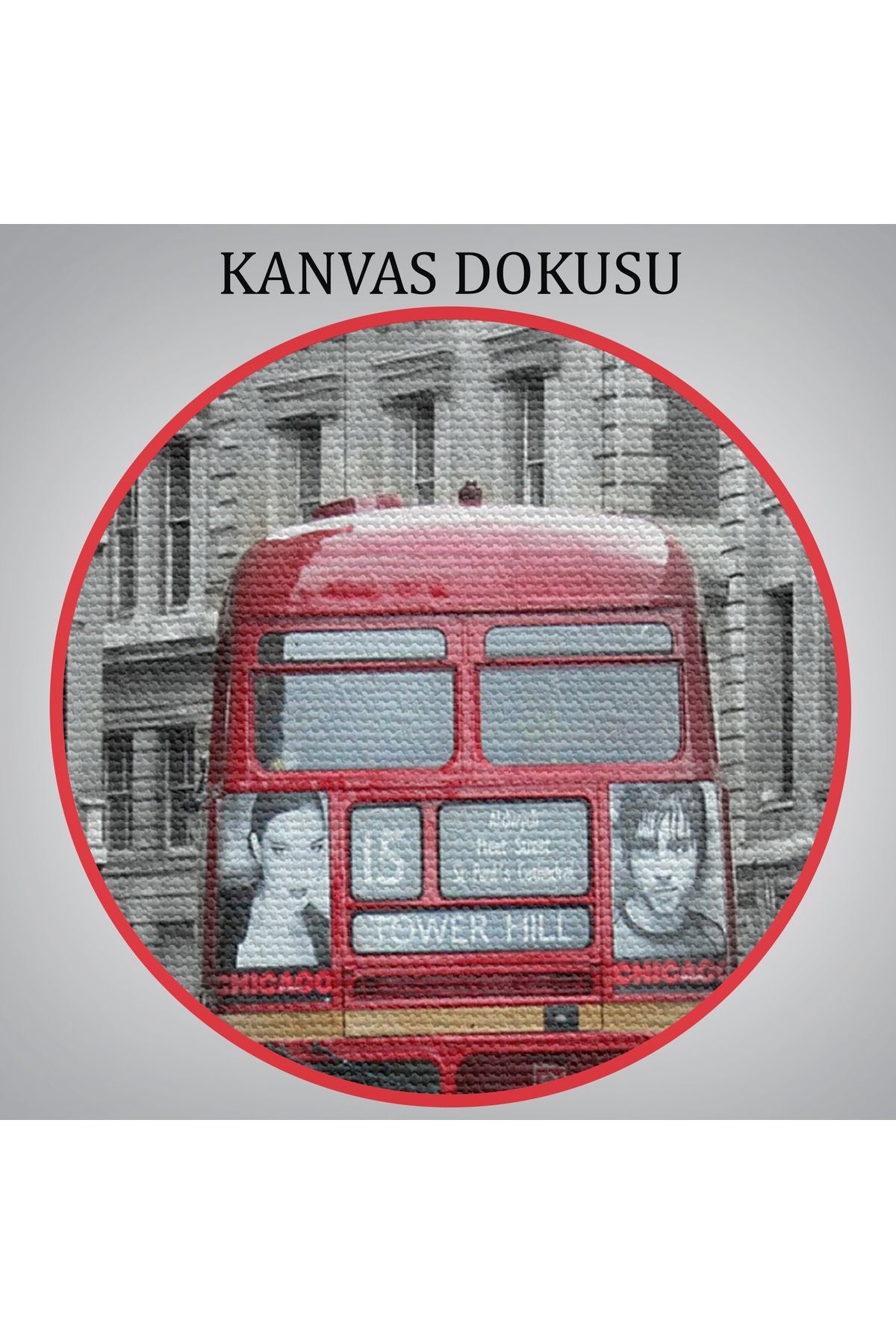 Dekoratif Kanvas Tablo, Duvar Tablosu-Londra Simgesi Kırmızı Otobüs 6622