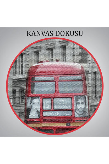 Dekoratif Kanvas Tablo, Duvar Tablosu-Londra Simgesi Kırmızı Otobüs 6622