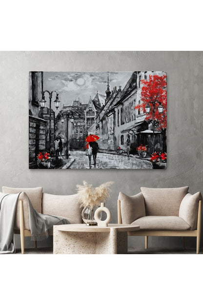 Kanvas Tablo, Duvar Dekoru, Yağlıboya Görünüm Budapeşte Sokakları Macaristan 3546 BUNGKNV