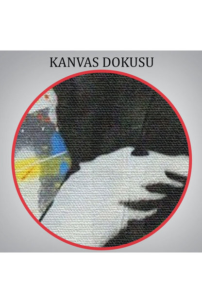 Fırlatma Çiçekleri Sokak Sanatı Kanvas Tablo, Renkli Çiçek Bombacısı, Anarşi Graffiti-5342