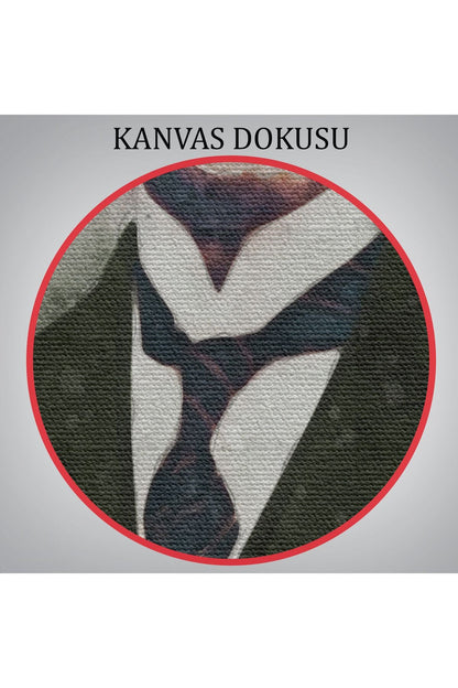 DB Atatürk Portre Tablosu Mustafa Kemal Atatürk Dikdörtgen Dekoratif Kanvas Tablo-CZ-77