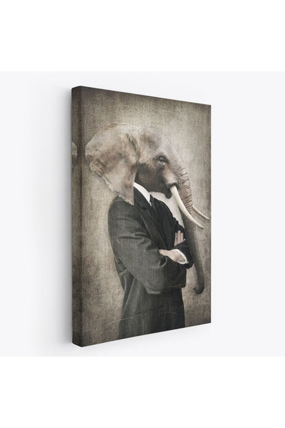 Fil Kafalı İnsan Kanvas Tablo-4995