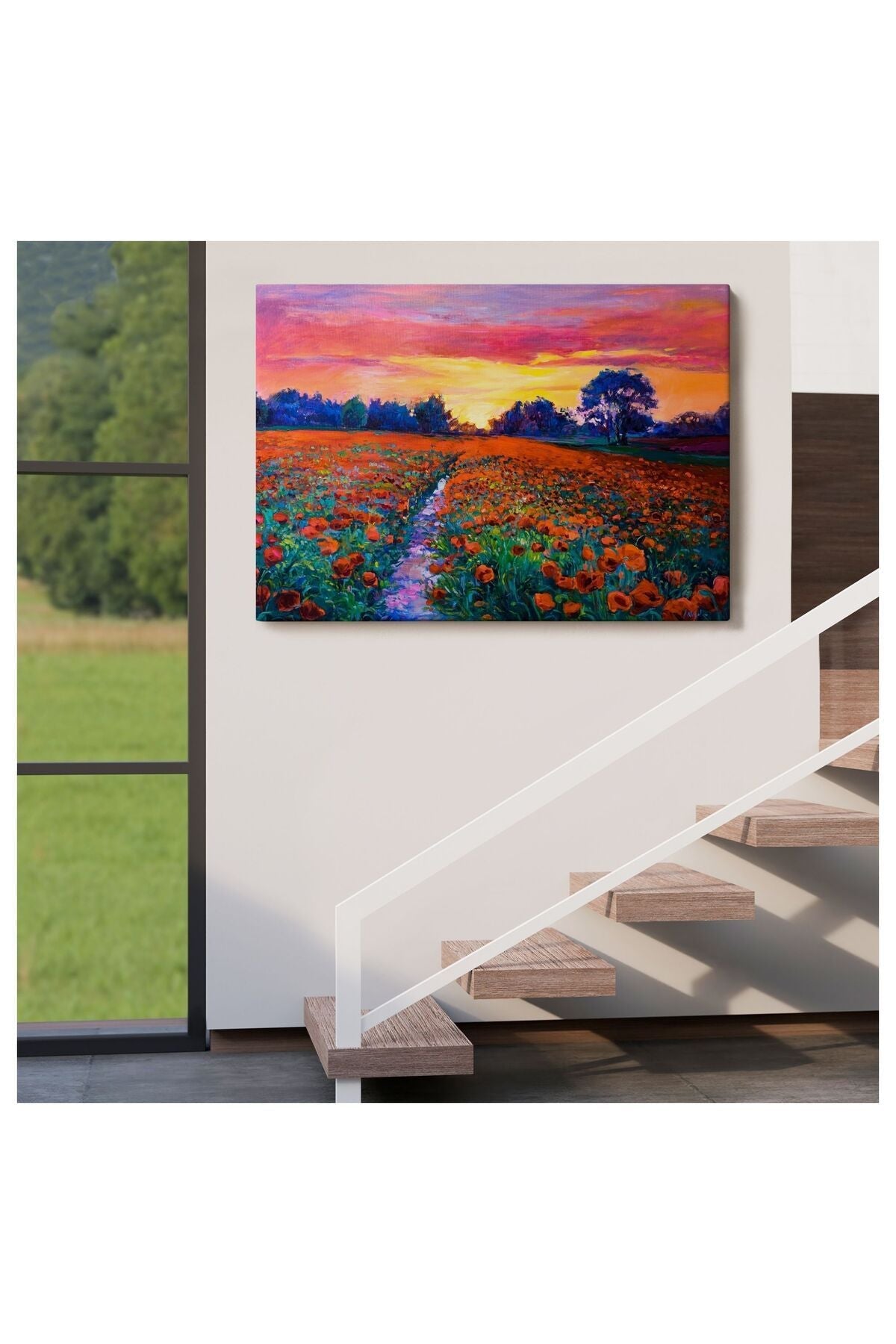 Kanvas, Duvar Tablosu, Dekoratif, Haşhaş Tarlası, Yağlı Boya 1211 EGKNV