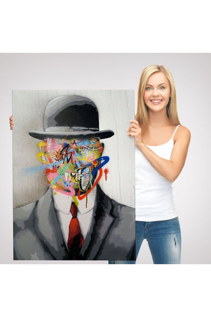 Rene Magritte Ünlü Resim “İnsanın Oğlu” Graffiti Pop Art Tablosu-6316