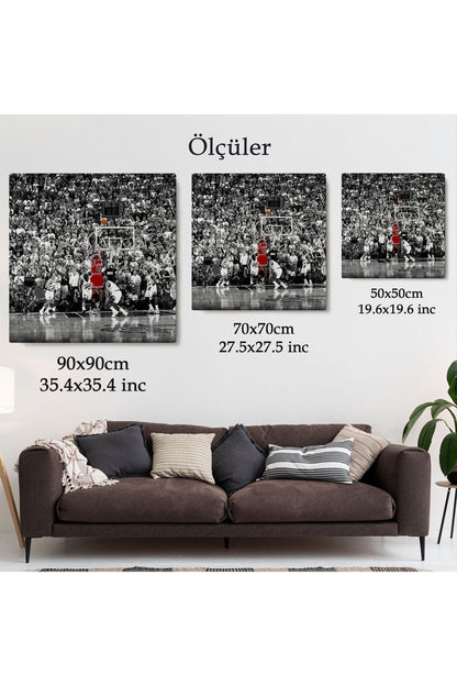 Michael Jordan Üçlük Şutu Kanvas Tablo-5171