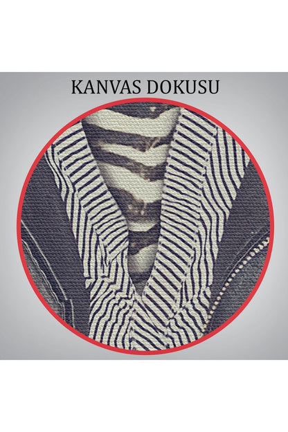 Zebra Kafalı İnsan Kanvas Tablo-4982