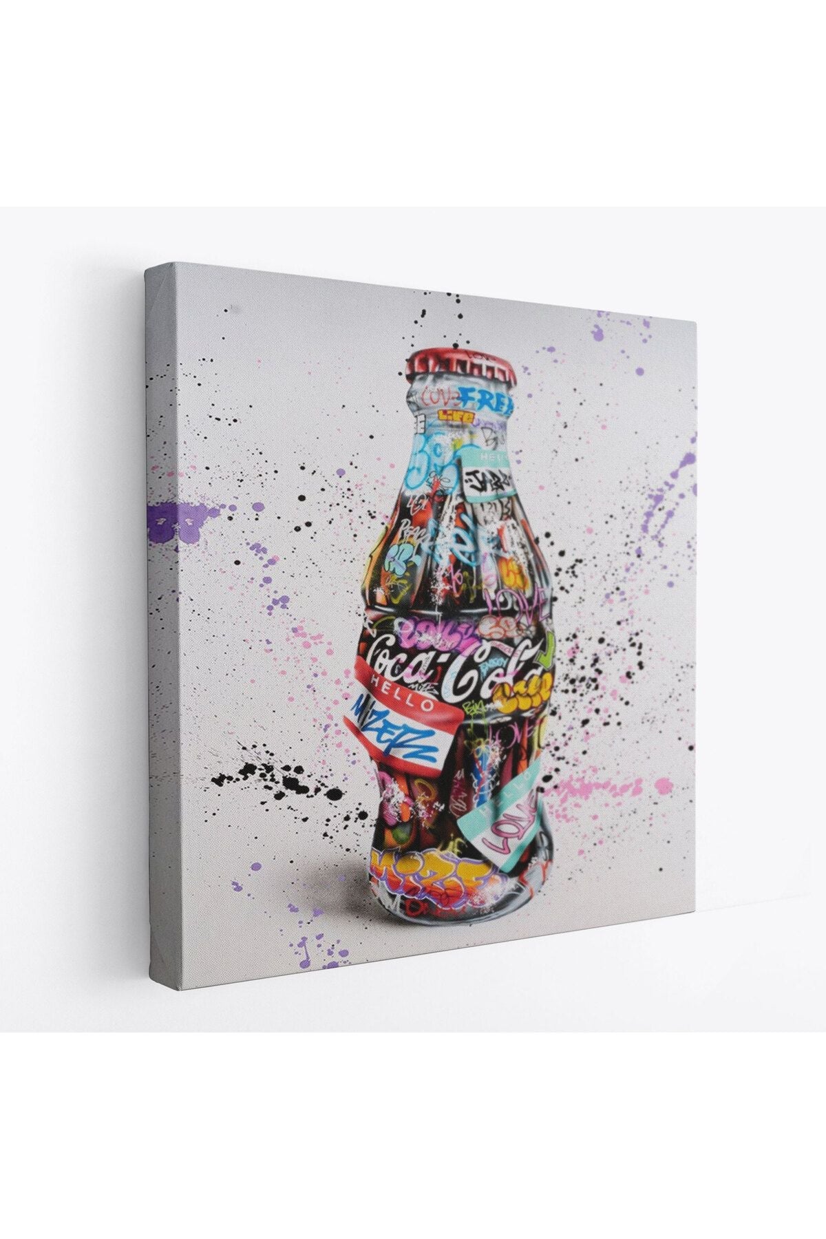 Kola Graffiti Kanvas Duvar Tablosu, Banksy Tarzı Sokak Graffiti Posteri-5346