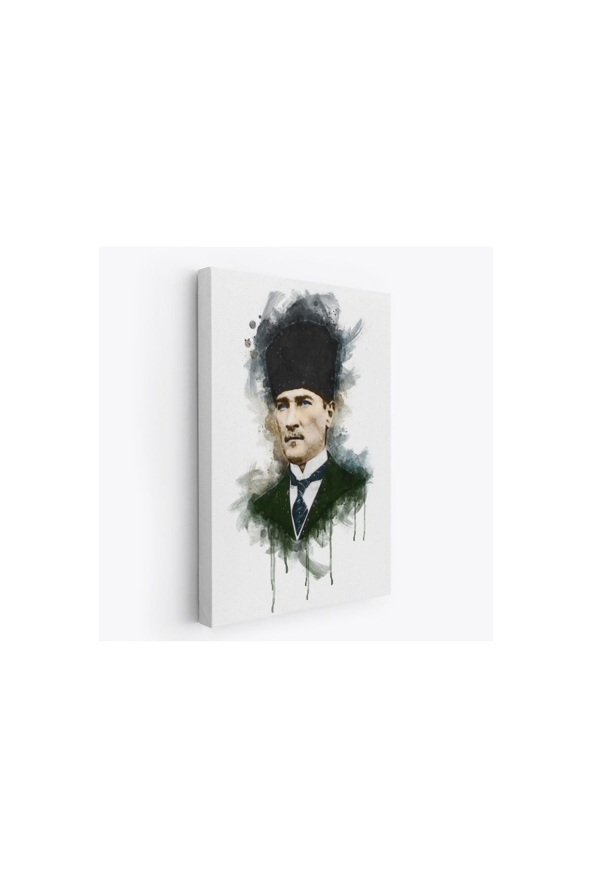 Mustafa Kemal Atatürk'ün Suluboya Görünümlü Portresi Dekoratif Kanvas Tablo-da-78