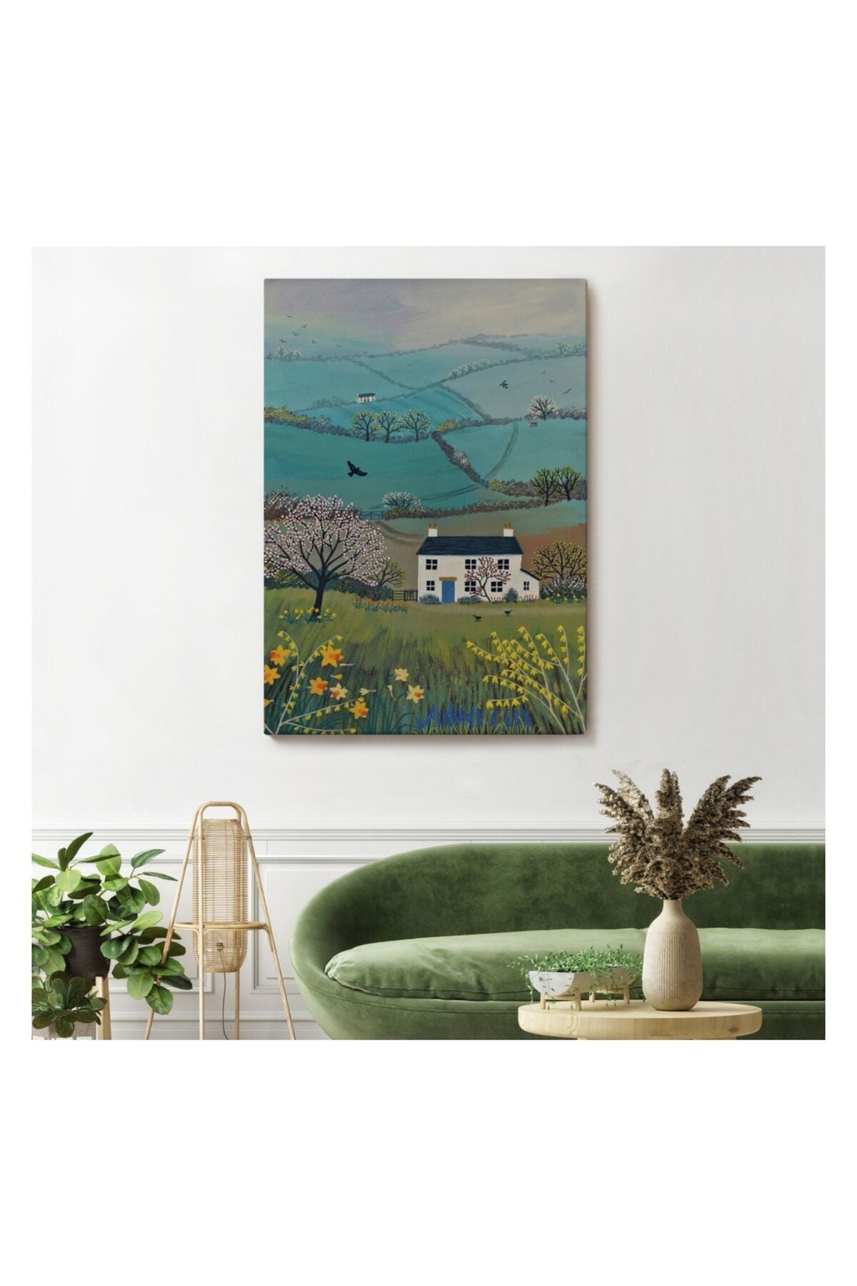 Kanvas Tablo, Duvar Dekoru, Köy Evi Manzarası İngiltere 6023 BUNGKNV