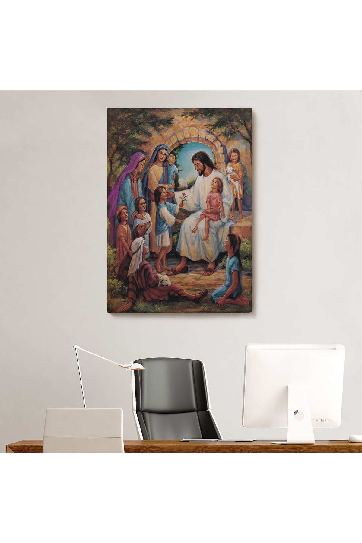 İsa Mesih ve Çocuklar Dekortif Duvar Tablosu-6236