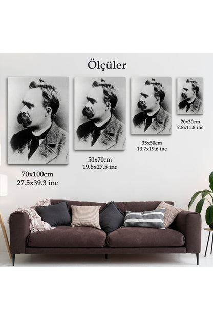 Friedrich Nietzsche Siyah Beyaz Dekoratif Kanvas Tablo-5963