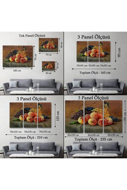 Masa Üstündaki Meyveler Yağlı Boya Görünümlü Tablo-1233